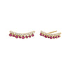 Ruby Red Diamond Gemstone Curved Bar Stud Earring 14K - Adina Eden's Jewels