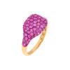 Sapphire Pink / 6 Pink Sapphire Pavé Signet Ring 14K - Adina Eden's Jewels