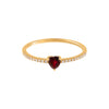  Diamond Pavé x Ruby Heart Ring 14K - Adina Eden's Jewels