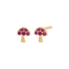 14K Gold / Pair Tiny Mushroom Stud Earring 14K - Adina Eden's Jewels