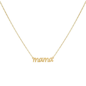 14K Gold Mama Necklace 14K - Adina Eden's Jewels