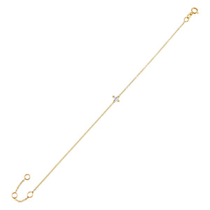 14K Gold Diamond Tiny Marquise Bracelet 14K - Adina Eden's Jewels