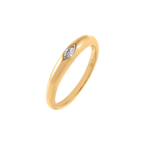 14K Gold / 6.5 Diamond Marquise Dome Ring 14K - Adina Eden's Jewels