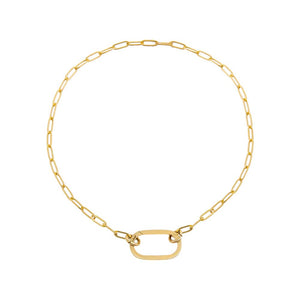 14K Gold Solid Small Oval Toggle Paperclip Link Bracelet 14K - Adina Eden's Jewels