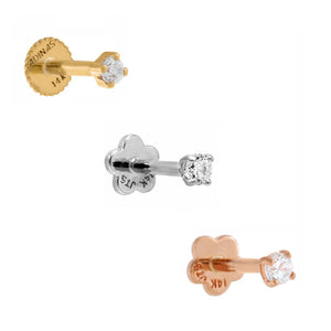 Multi-Color Trio CZ Solitaire Stud Earring Combo Set 14K - Adina Eden's Jewels