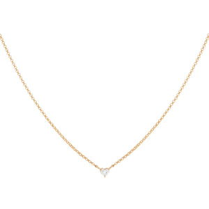 14K Gold Mini Diamond Heart Necklace 14K - Adina Eden's Jewels