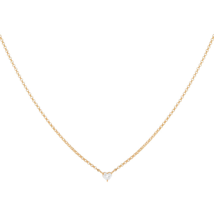 14K Gold Mini Diamond Heart Necklace 14K - Adina Eden's Jewels