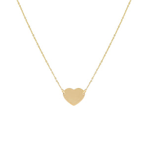 14K Gold Engravable Heart Necklace 14K - Adina Eden's Jewels