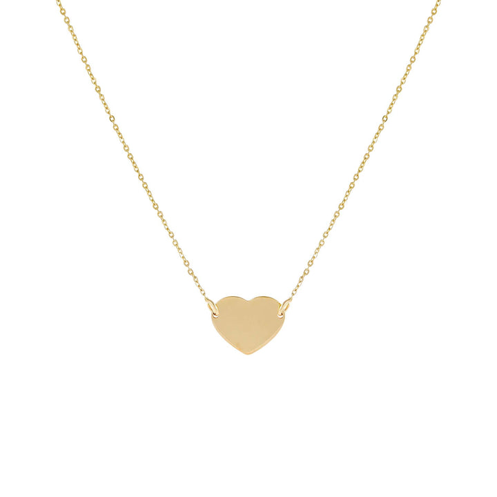 14K Gold Engravable Heart Necklace 14K - Adina Eden's Jewels