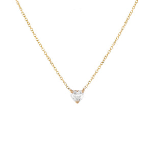 14K Gold Diamond Mini Heart Necklace 14K - Adina Eden's Jewels