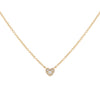14K Gold Pavé Tiny Diamond Heart Necklace 14K - Adina Eden's Jewels