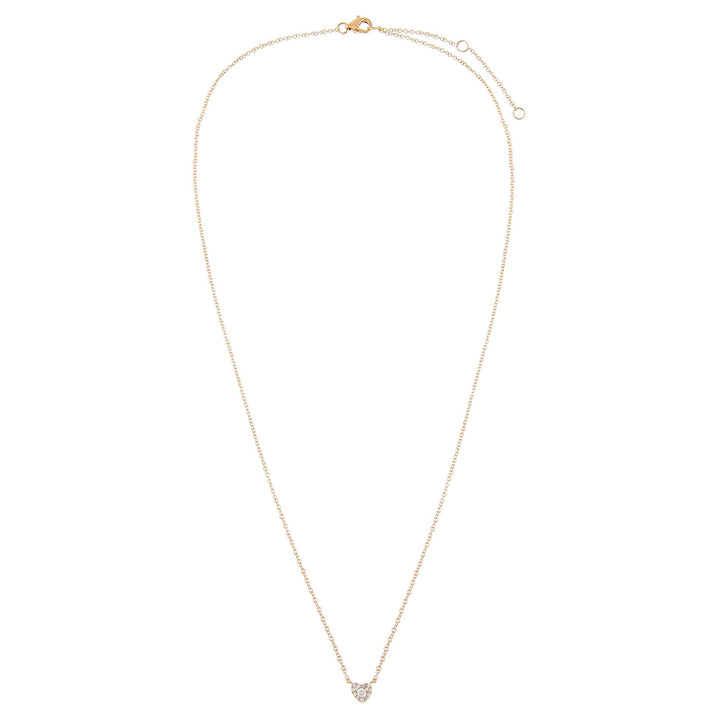  Pavé Tiny Diamond Heart Necklace 14K - Adina Eden's Jewels