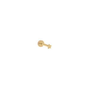 14K Gold / 6.5MM Itty Bitty Flat Star Threaded Stud Earring 14K - Adina Eden's Jewels