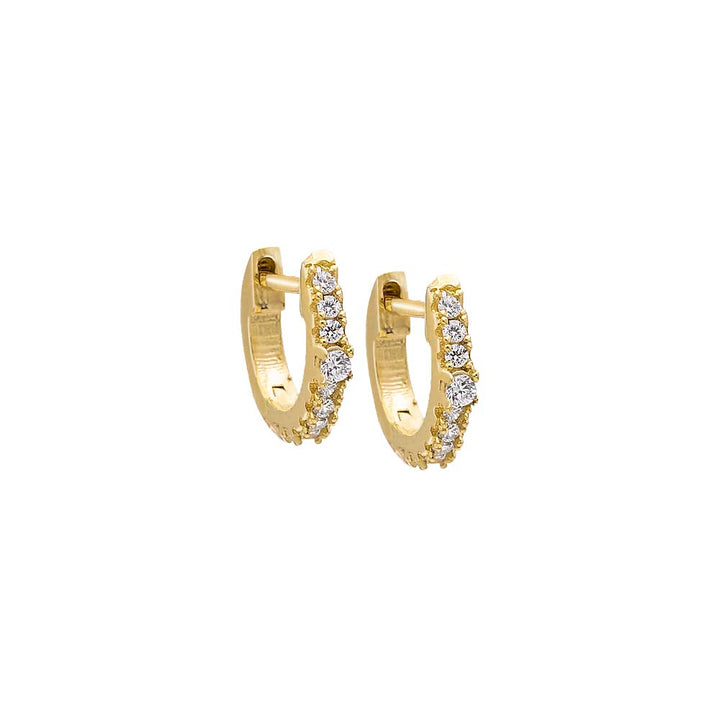 14K Gold Mini CZ Huggie Earring 14K - Adina Eden's Jewels