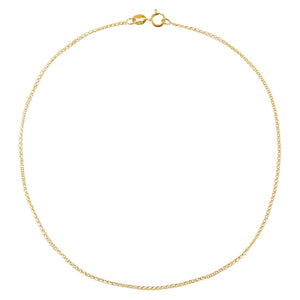 14K Gold Flat Wheat Chain Anklet 14K - Adina Eden's Jewels