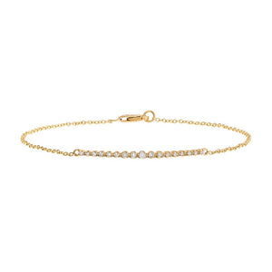 14K Gold Graduated Bezel Bar Bracelet 14K - Adina Eden's Jewels