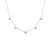 14K Gold Diamond 5 Cluster Heart Necklace 14K - Adina Eden's Jewels