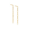 14K Gold / Pair Dainty Paperclip Drop Down Stud Earring 14K - Adina Eden's Jewels