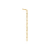 14K Gold / Single Dainty Paperclip Drop Down Stud Earring 14K - Adina Eden's Jewels