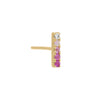 14K Gold / Single Pink Ombre Gemstone Bar Stud Earring 14K - Adina Eden's Jewels