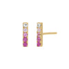  Pink Ombre Gemstone Bar Stud Earring 14K - Adina Eden's Jewels
