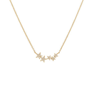 14K Gold Diamond Pave Multi Star Pendant Necklace 14K - Adina Eden's Jewels