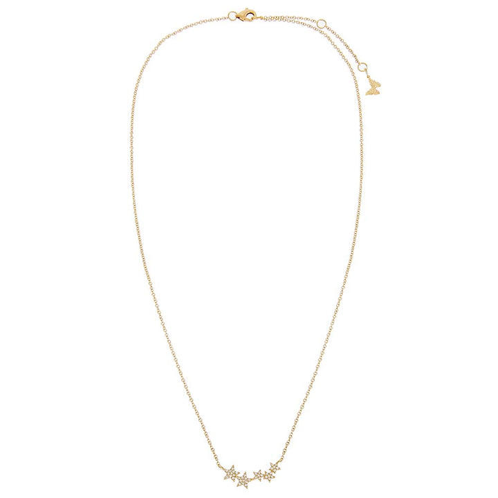  Diamond Pave Multi Star Pendant Necklace 14K - Adina Eden's Jewels