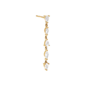 14K Gold / Single Diamond Multi Shape Drop Stud Earring 14K - Adina Eden's Jewels