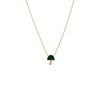 14K Gold / Malachite Diamond Pave X Colored Stone Mushroom Necklace 14K - Adina Eden's Jewels