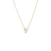 14K Gold / Mother of Pearl Diamond Pave X Colored Stone Mushroom Necklace 14K - Adina Eden's Jewels
