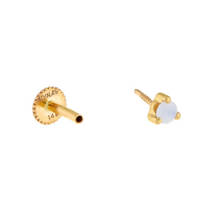  Opal Threaded Stud Earring 14K - Adina Eden's Jewels