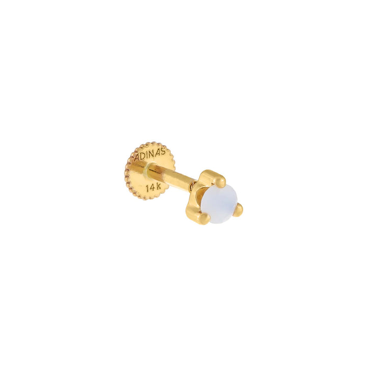 Opal / Single Opal Threaded Stud Earring 14K - Adina Eden's Jewels