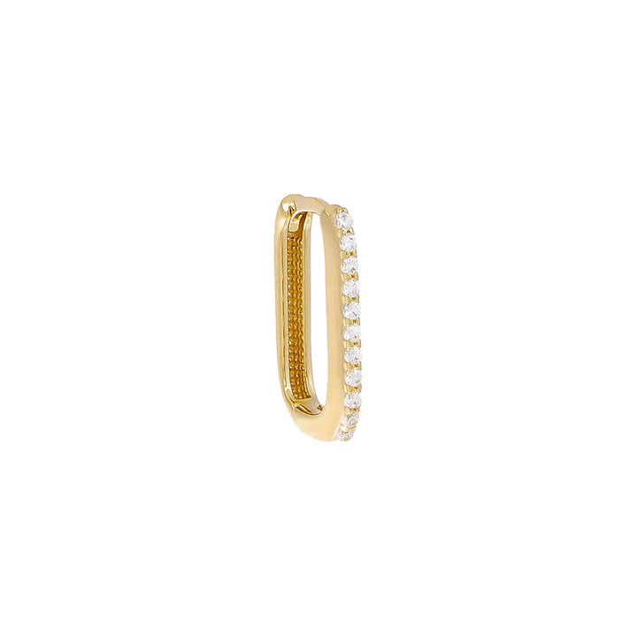 14K Gold / Single / 14MM Thin Pave Paperclip Huggie 
Earring 14K - Adina Eden's Jewels