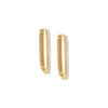 14K Gold / Pair / 20MM Thin Pave Paperclip Huggie 
Earring 14K - Adina Eden's Jewels