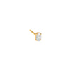 14K Gold / Single Diamond Tiny Oval Stud Earring 14K - Adina Eden's Jewels