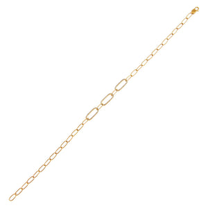 14K Gold Diamond Paperclip Bracelet 14K - Adina Eden's Jewels