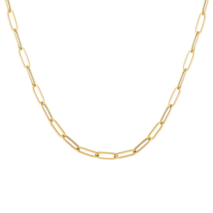 14K Gold / 18IN Large Paperclip Necklace 14K - Adina Eden's Jewels