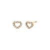 14K Gold Kids Pave Open Heart Earring 14K - Adina Eden's Jewels