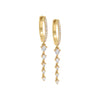 14K Gold / Single Diamond Graduated Tennis Drop Huggie Earring 14K - Adina Eden's Jewels