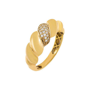  Pavé Puffed Braided Ring - Adina Eden's Jewels