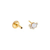  CZ Pearl Threaded Stud Earring 14K - Adina Eden's Jewels