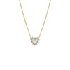 14K Gold / Mother of Pearl Diamond Spiked Stone Heart Necklace 14K - Adina Eden's Jewels