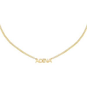 14K Gold / 1 Mini Nameplate Choker 14K - Adina Eden's Jewels