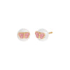 Pearl White Kids Colored Butterfly & Pearl Stud Earring 14K - Adina Eden's Jewels