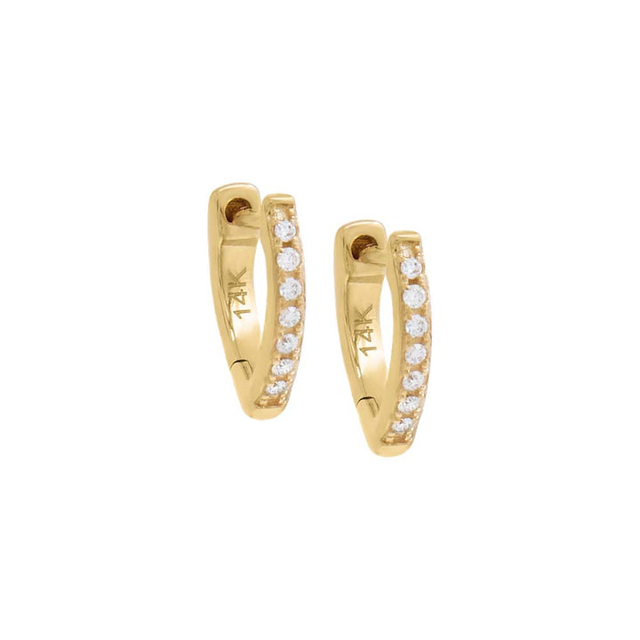 14K Gold / Single Diamond Pave Claw Huggie Earring 14K - Adina Eden's Jewels