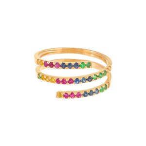  Diamond Rainbow Wrap Ring 14K - Adina Eden's Jewels