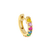 Multi-Color / 10 MM Wide Rainbow Gemstone Huggie Earring 14K - Adina Eden's Jewels