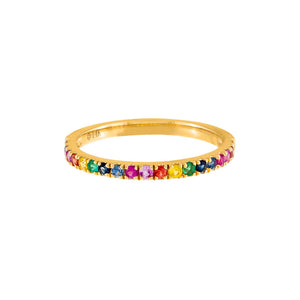  Diamond Thin Multi Color Band 14K - Adina Eden's Jewels