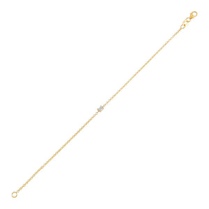 14K Gold Diamond Tiny Baguette Bracelet 14K - Adina Eden's Jewels