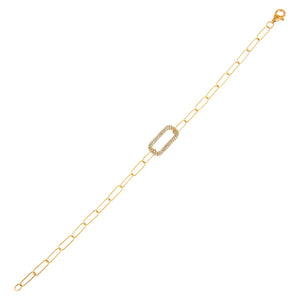 14K Gold Diamond Open Link Bracelet 14K - Adina Eden's Jewels